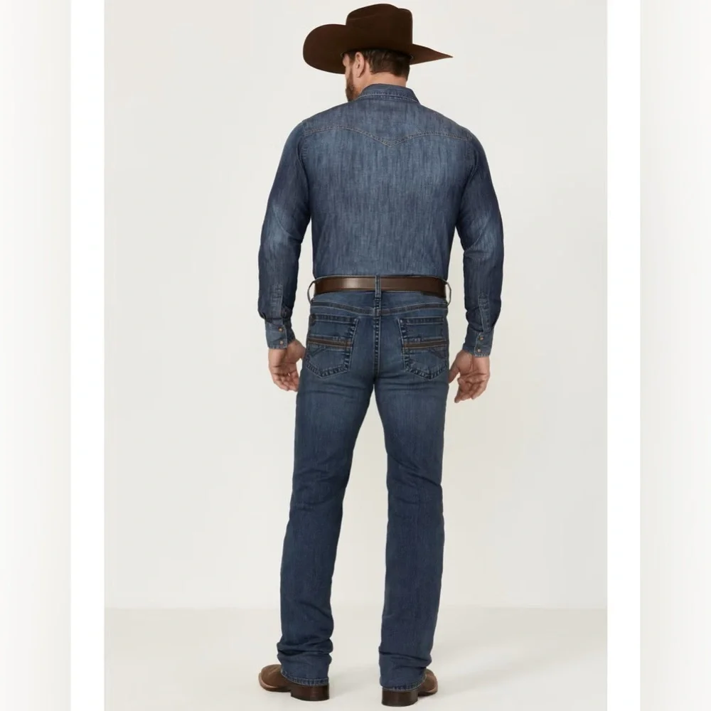 Rank 45 Men’s Shotgun Wash Stackable Slim Straight Stretch Perf Jeans Sz 31x32